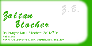 zoltan blocher business card